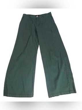 Kut From The Kloth Size 8 Green Linen Blend Wide Leg Pants Casual Beach Boho